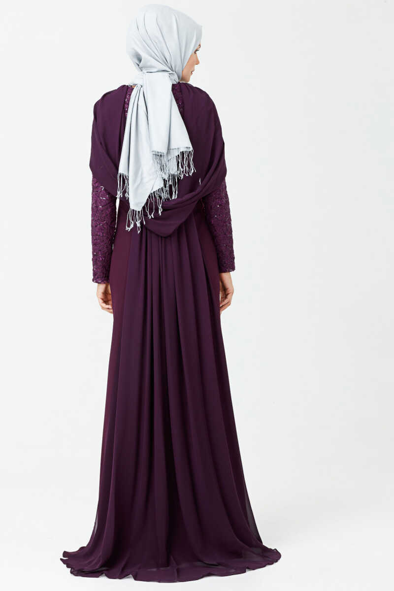 1813 İŞLEMELİ BALIK ABİYE, Tesettür Giyim