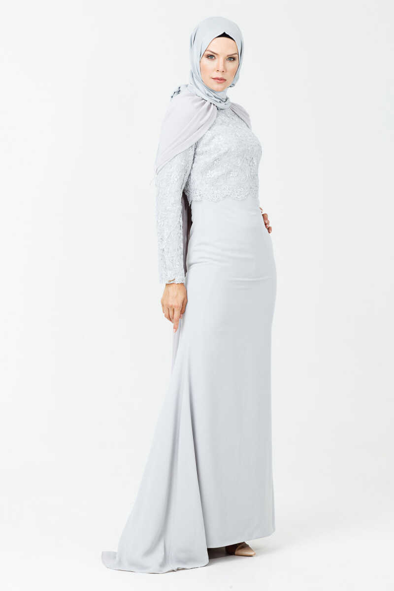 1813 İŞLEMELİ BALIK ABİYE, Tesettür Giyim