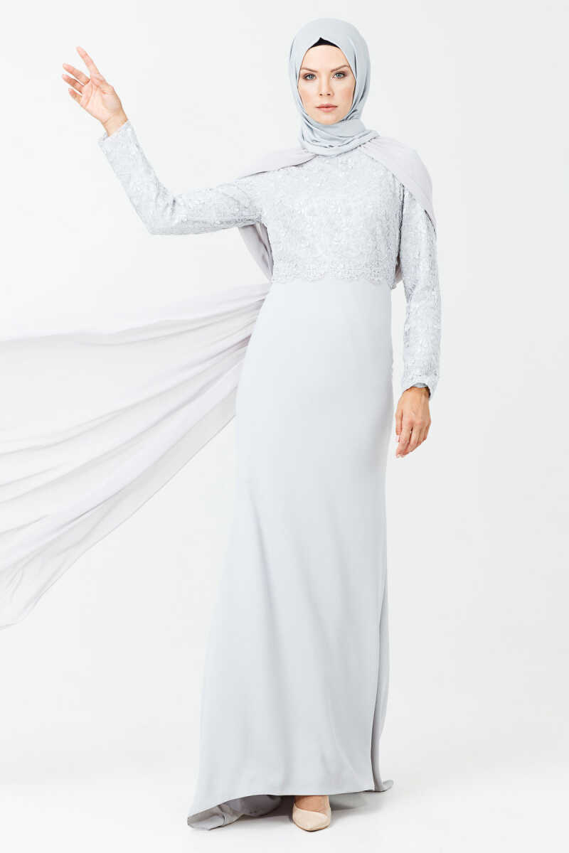 1813 İŞLEMELİ BALIK ABİYE, Tesettür Giyim