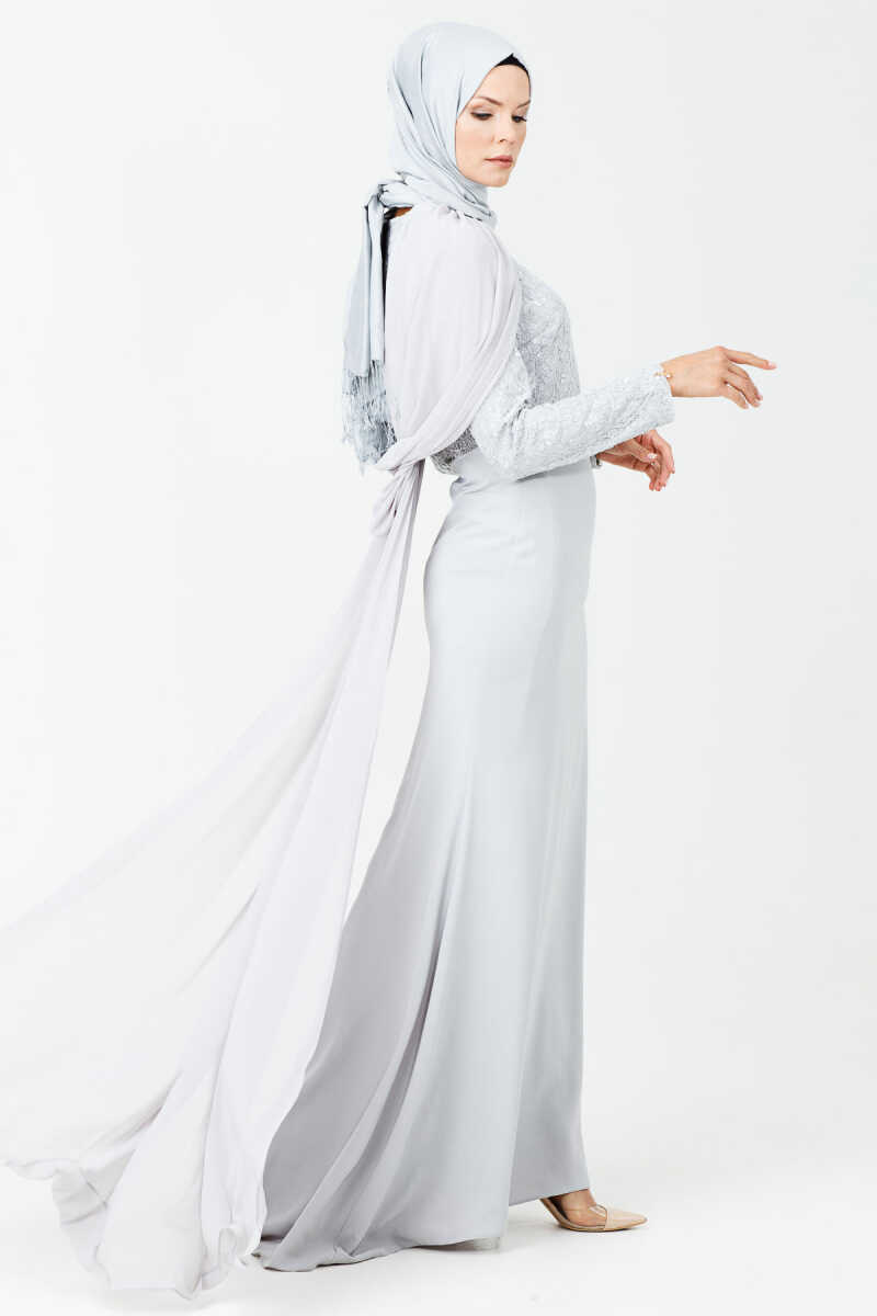 1813 İŞLEMELİ BALIK ABİYE, Tesettür Giyim