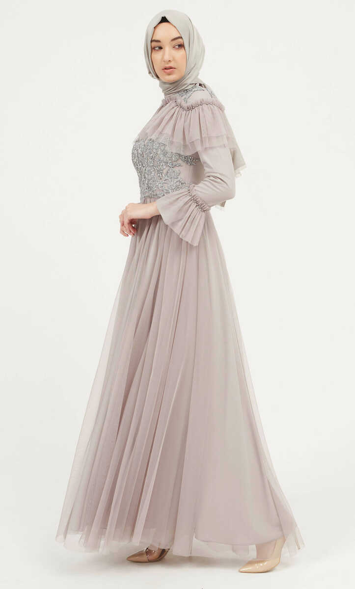 5001 GOTİK TÜLLÜ ABİYE, Tesettür Giyim