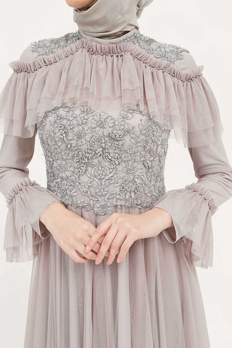 5001 GOTİK TÜLLÜ ABİYE, Tesettür Giyim