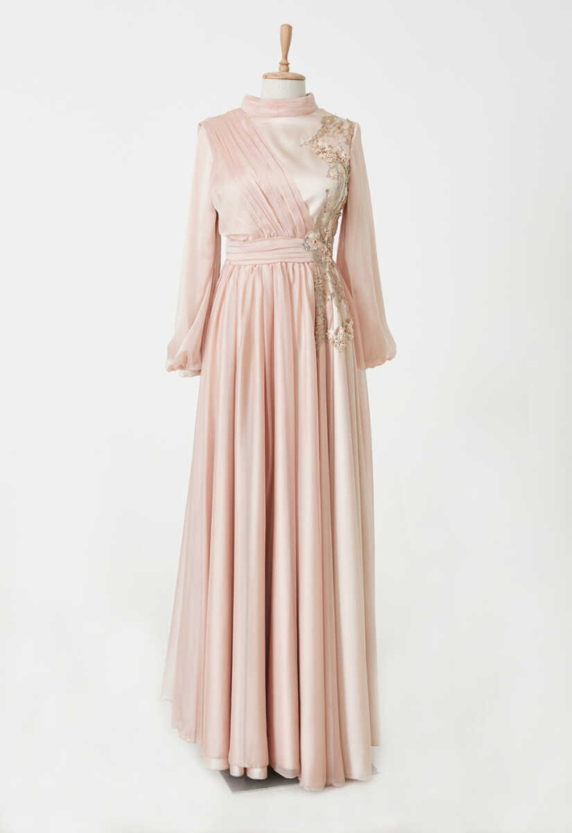 1233 DRAPE DETAYLI ABİYE, Tesettür Giyim