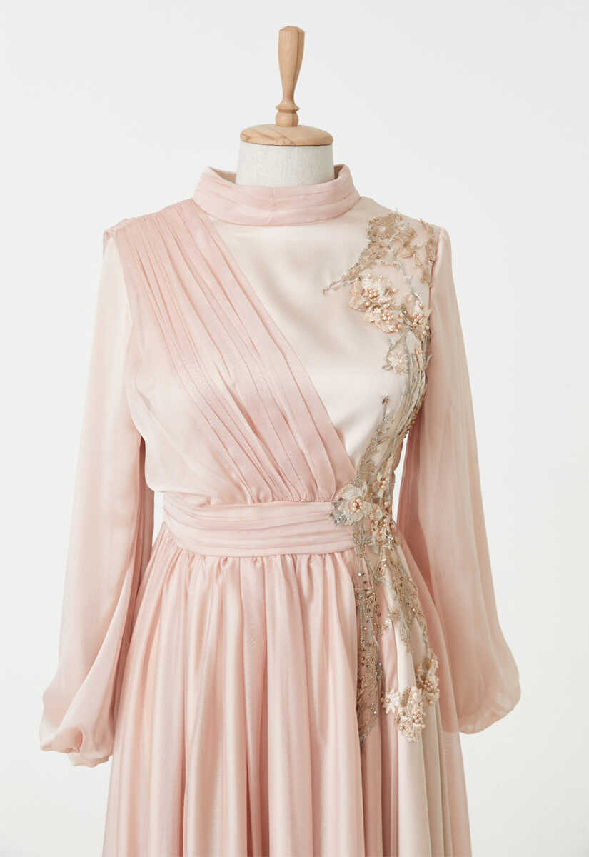 1233 DRAPE DETAYLI ABİYE, Tesettür Giyim