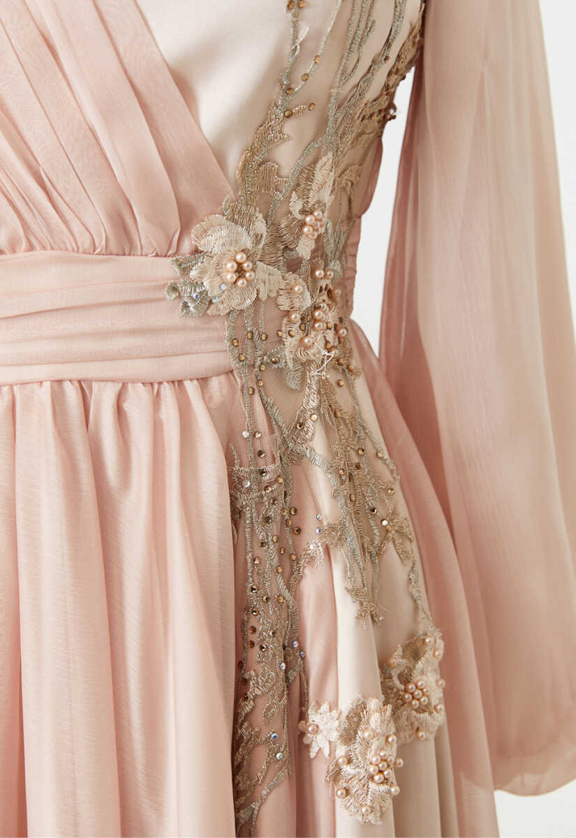 1233 DRAPE DETAYLI ABİYE, Tesettür Giyim