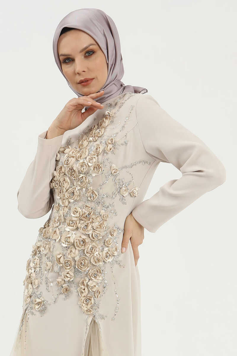 5002 TAŞLI VE TÜLLÜ ABİYE, Tesettür Giyim