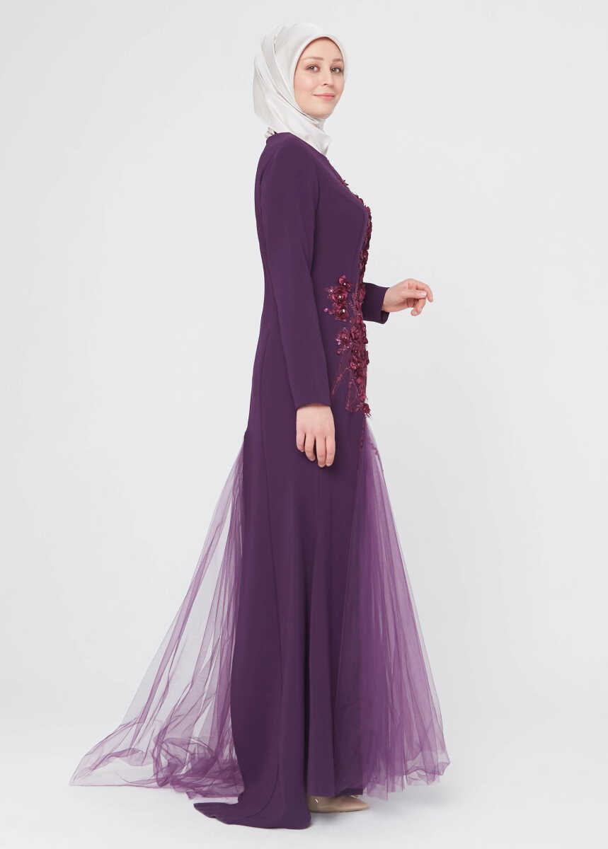 5002 TAŞLI VE TÜLLÜ ABİYE, Tesettür Giyim