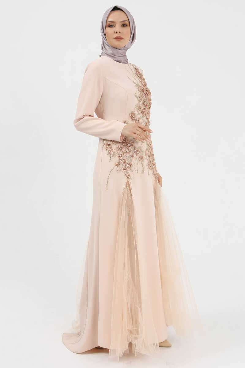 5002 TAŞLI VE TÜLLÜ ABİYE, Tesettür Giyim