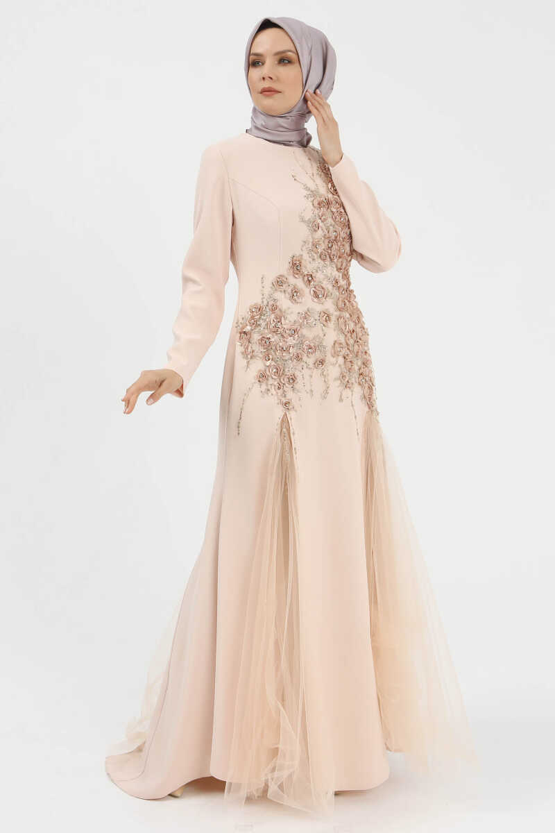 5002 TAŞLI VE TÜLLÜ ABİYE, Tesettür Giyim