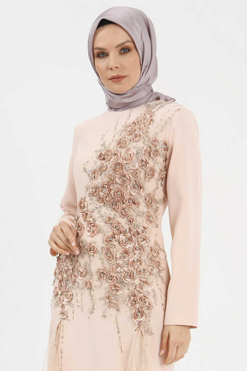 5002 TAŞLI VE TÜLLÜ ABİYE, Tesettür Giyim