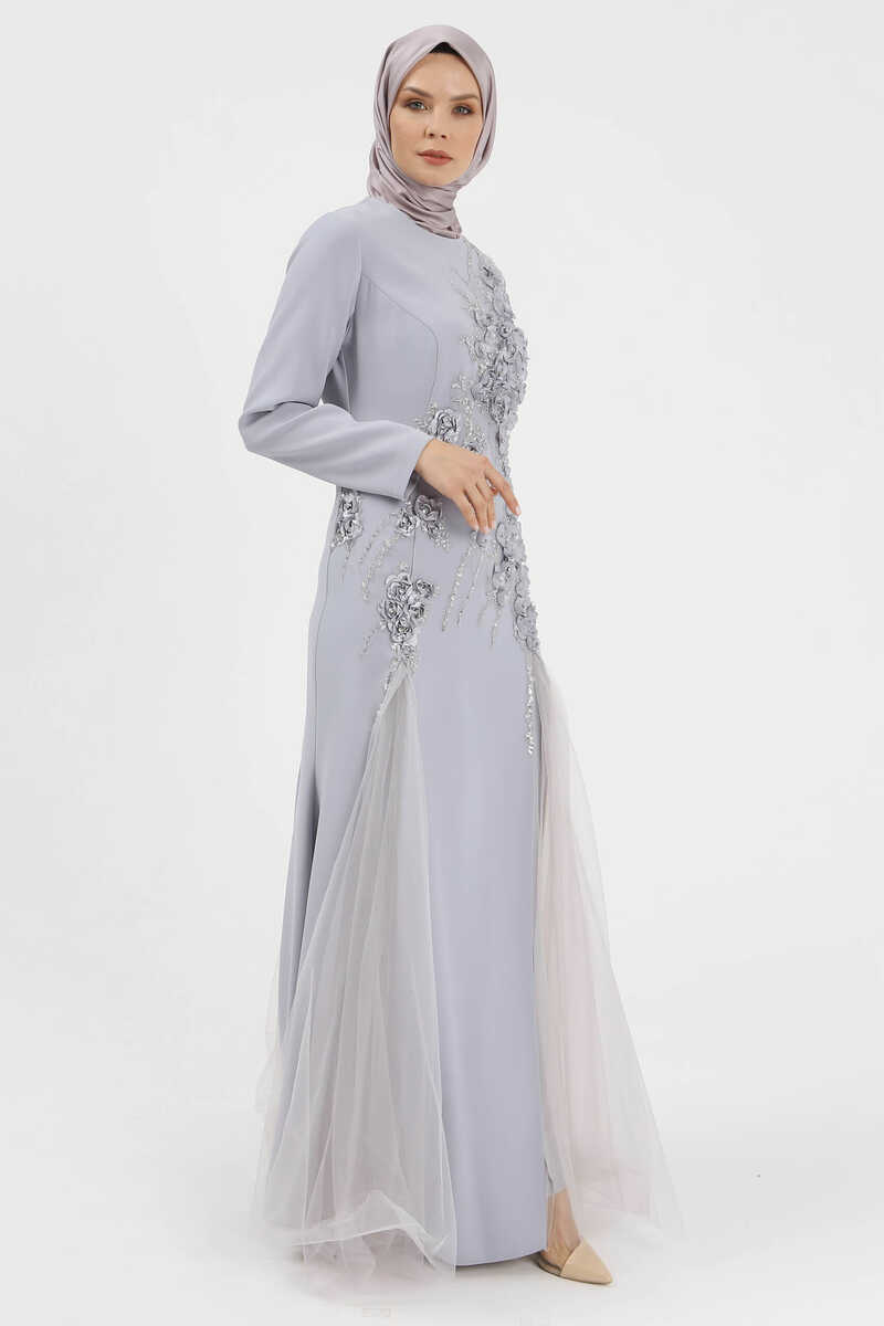5002 TAŞLI VE TÜLLÜ ABİYE, Tesettür Giyim