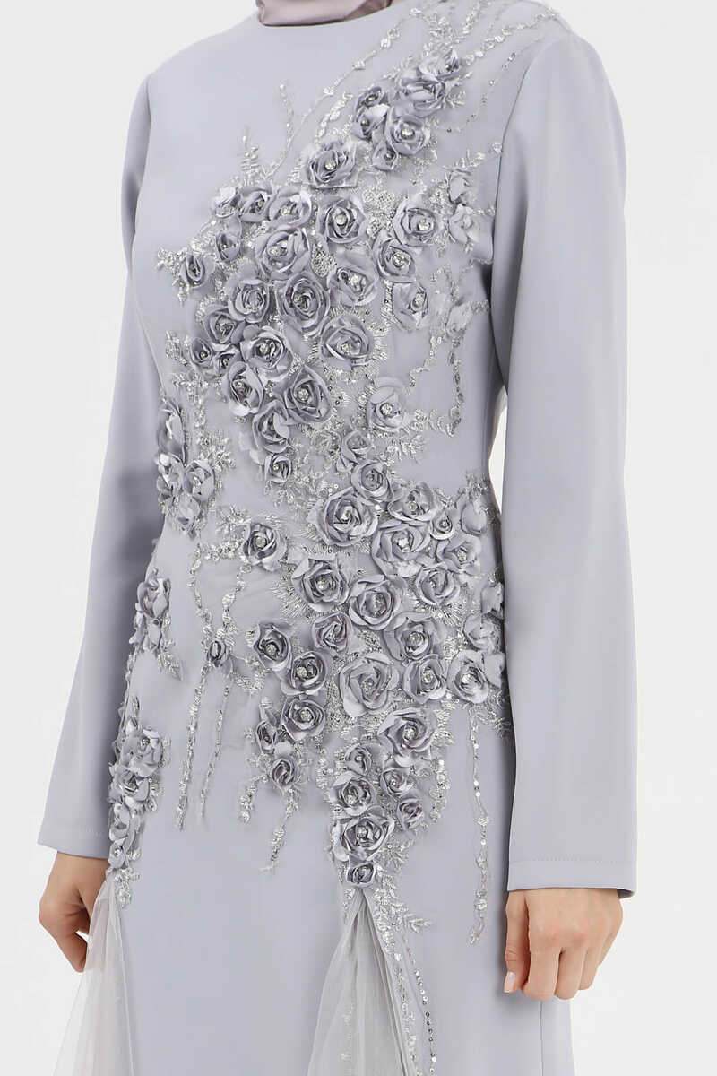 5002 TAŞLI VE TÜLLÜ ABİYE, Tesettür Giyim