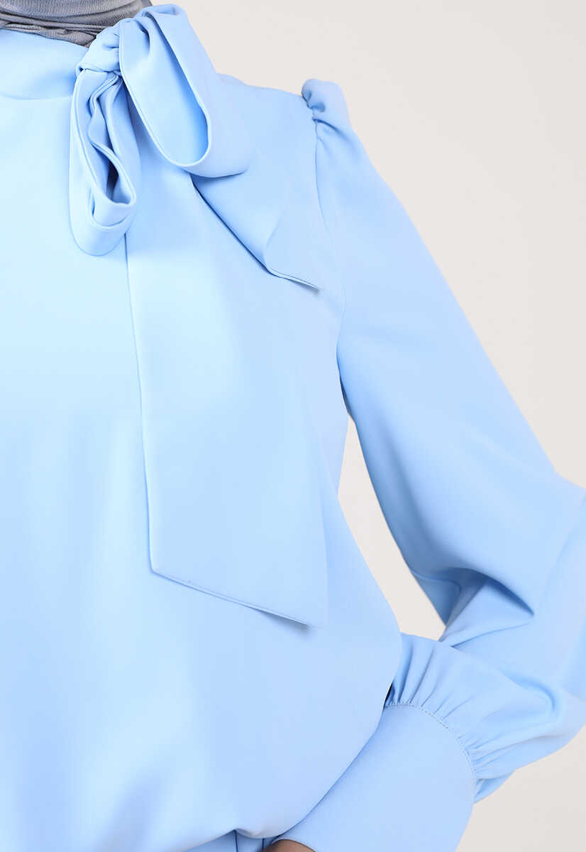 2121007 Kravat Yaka Volanlı Abiye, Tesettür Giyim