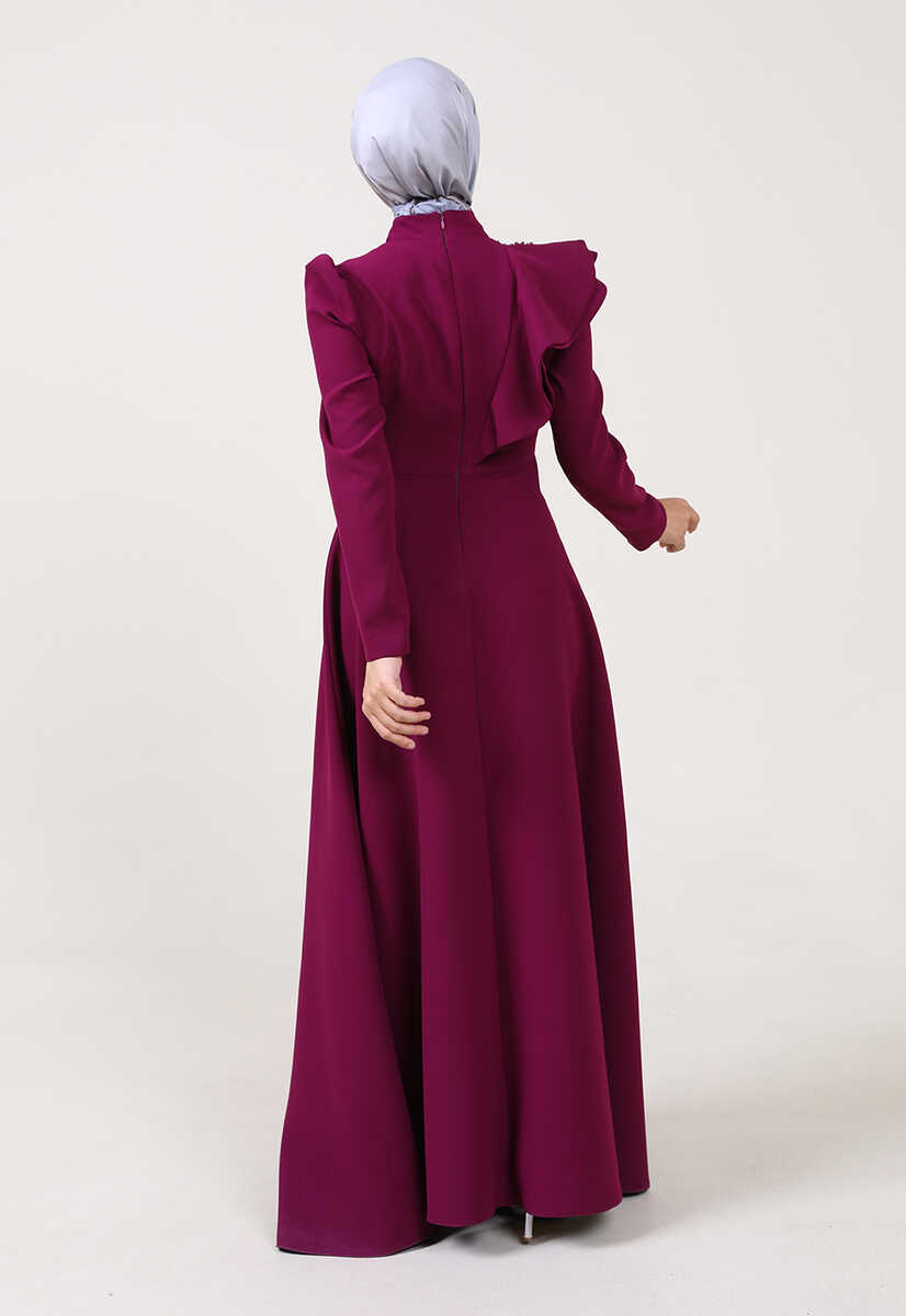 2121013 Boncuk İşlemeli Abiye, Tesettür Giyim