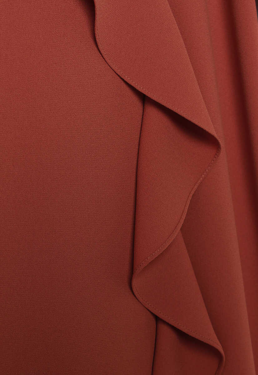 107439 Volanlı Taş İşleme Detaylı Abiye, Tesettür Giyim