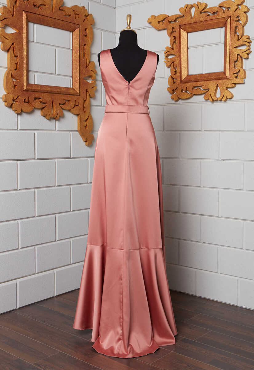 4399 Önü Volanlı Uzun Elbise, Tesettür Giyim