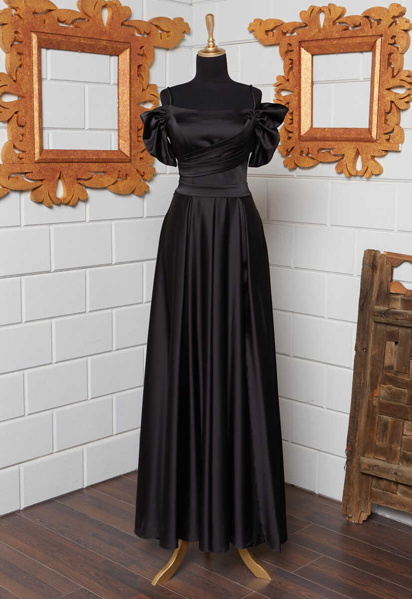 4405 Düşük Karpuz Kol Detaylı Abiye Elbise, Tesettür Giyim