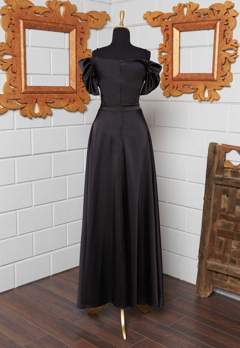 4405 Düşük Karpuz Kol Detaylı Abiye Elbise, Tesettür Giyim