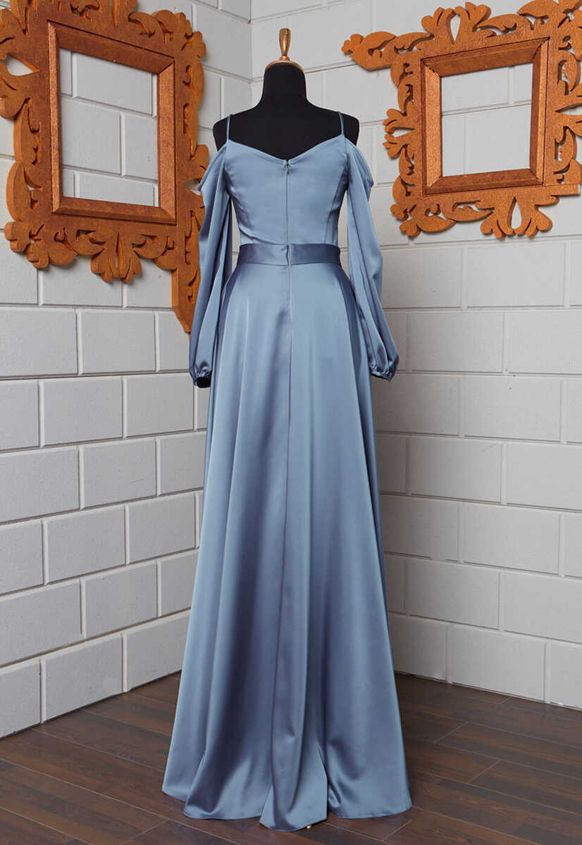 4392 Volan Detaylı Açık Abiye, Tesettür Giyim