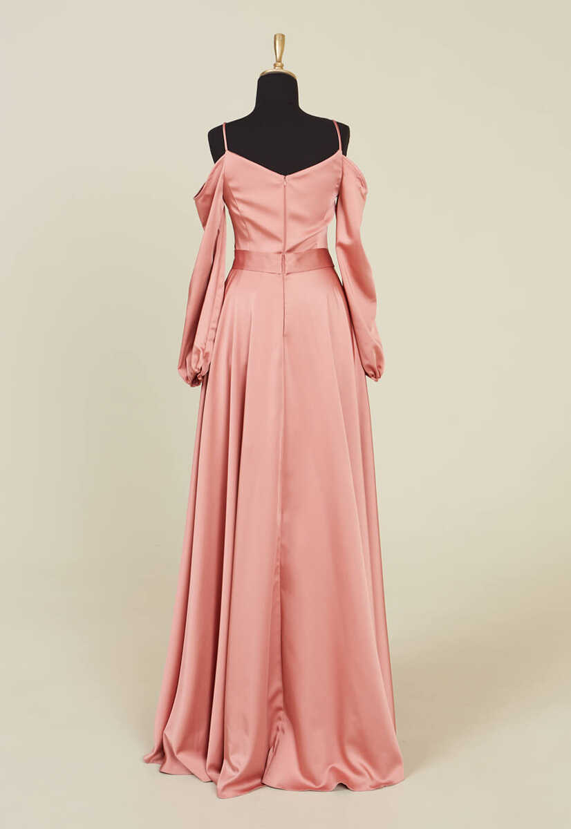 4392 Volan Detaylı Açık Abiye, Tesettür Giyim