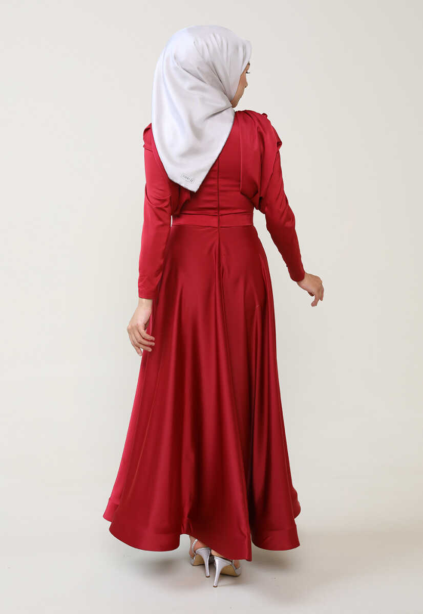 4372 Kolları Taş İşleme Detaylı Abiye, Tesettür Giyim