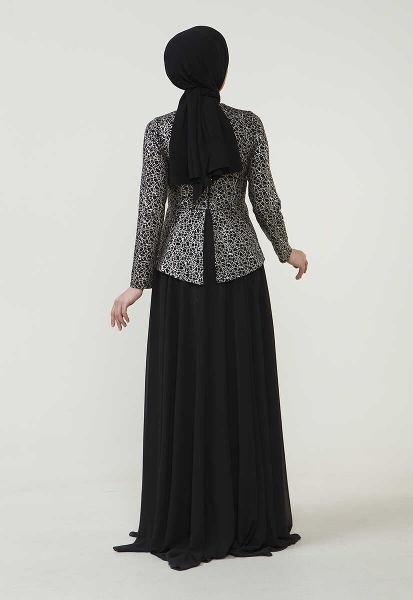 8835 İşleme Ceketli Şık Abiye, Tesettür Giyim