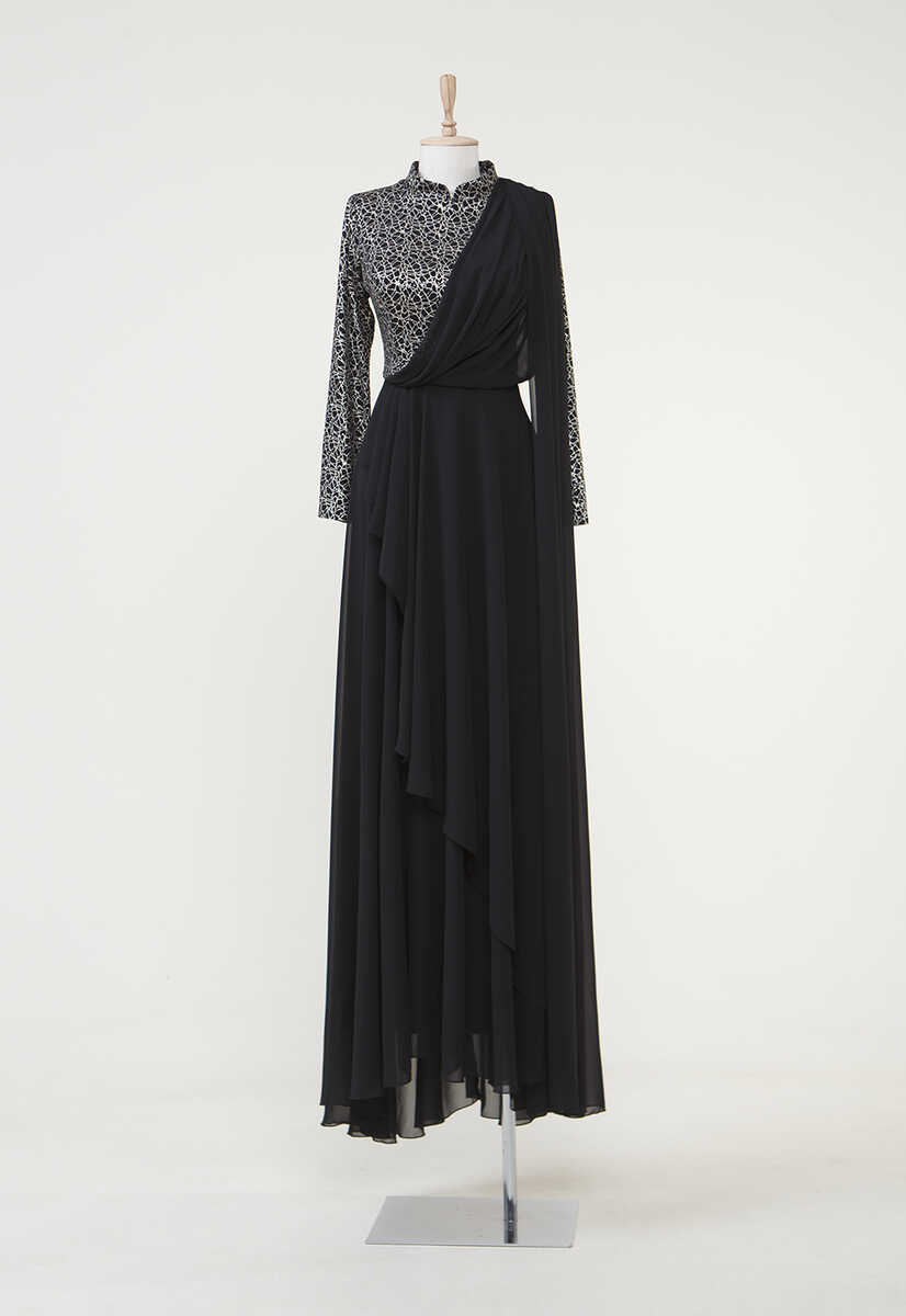 883777 Tül Garnili Abiye, Tesettür Giyim