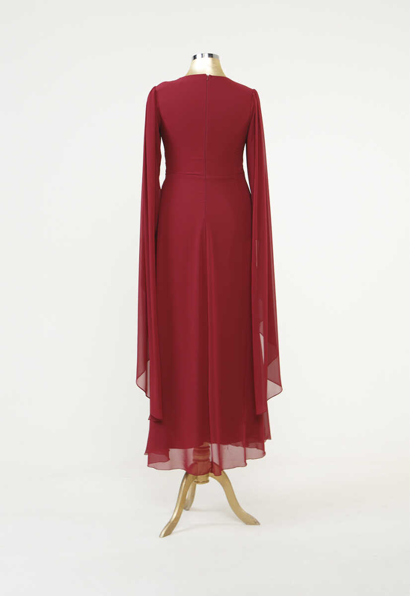 8870 Boncuk İşlemeli Şifon Mixli Abiye