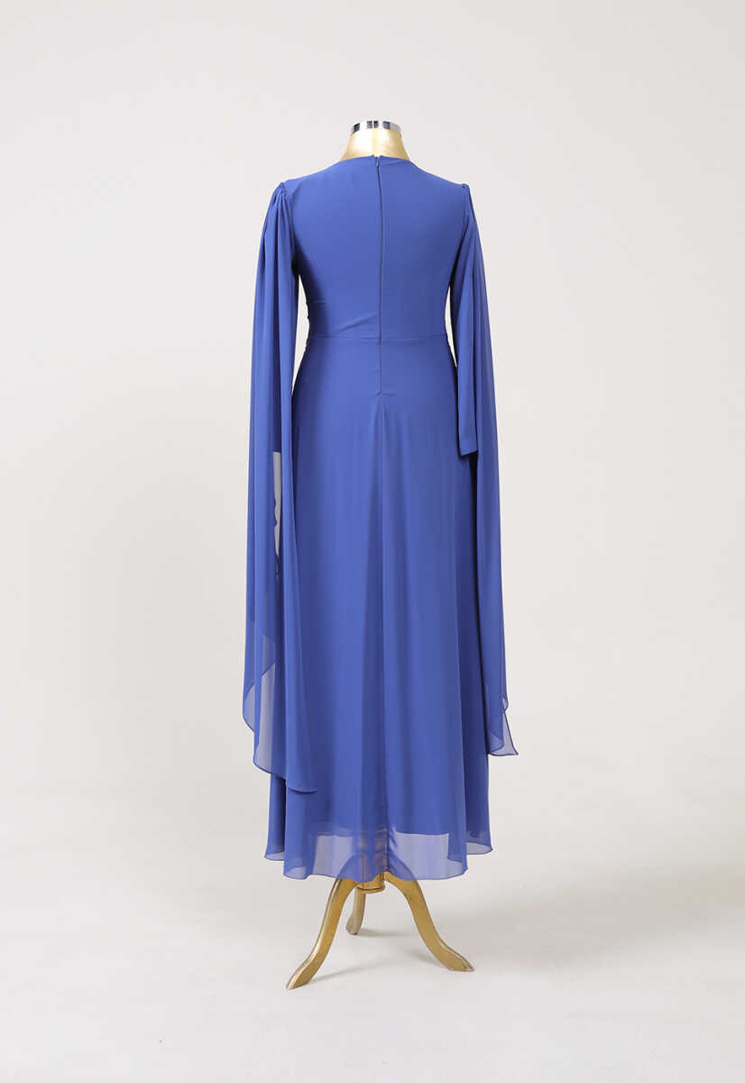 8870 Boncuk İşlemeli Şifon Mixli Abiye, Tesettür Giyim