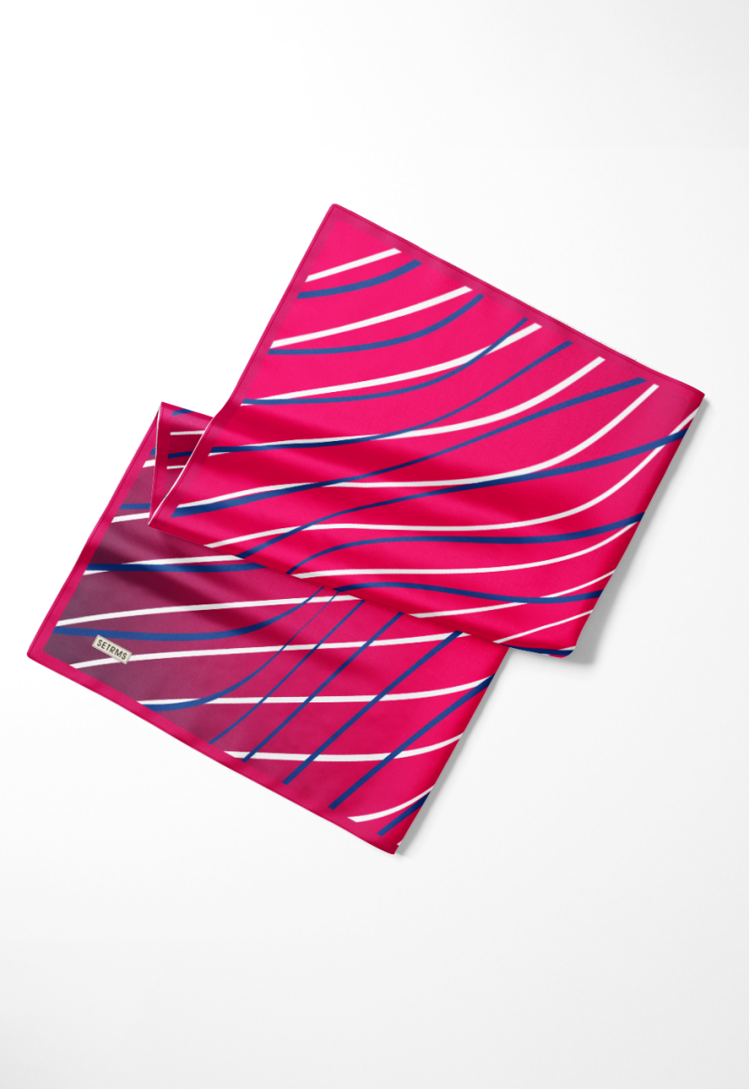 23270012353 Çizgili Twill İpek Eşarp