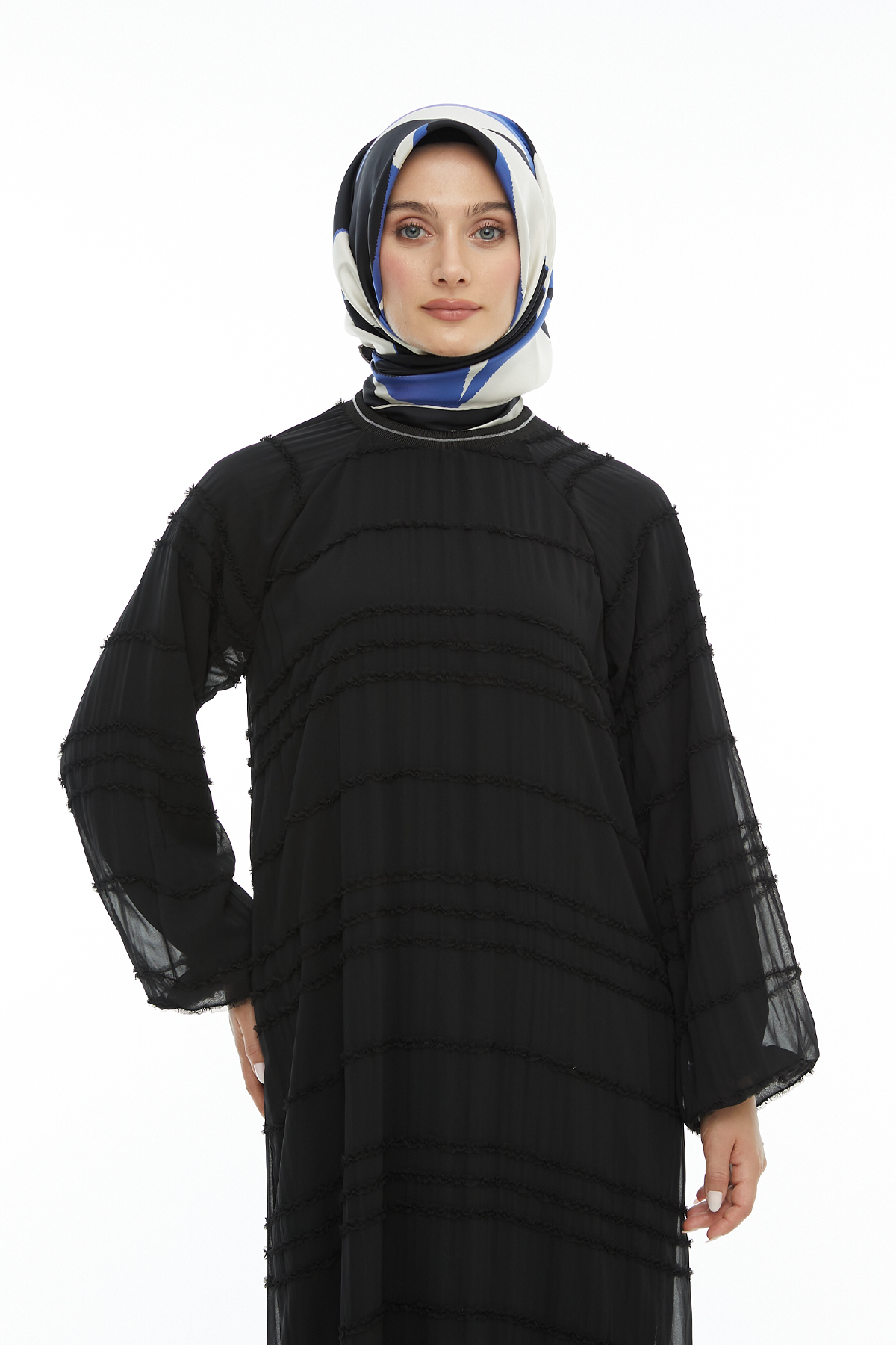 Ribanalı Reglan Kesim Şifon Elbise