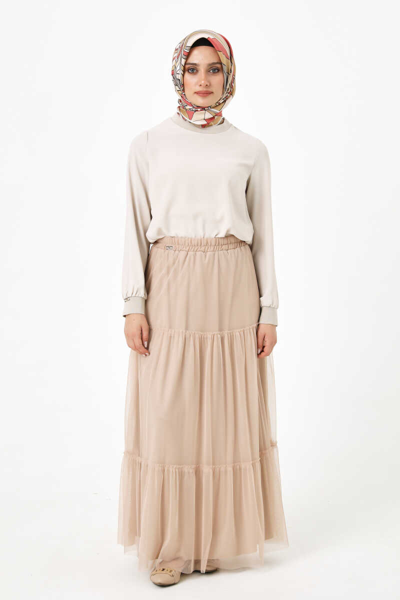 Tam Astarlı Tül Etek, Tesettür Giyim