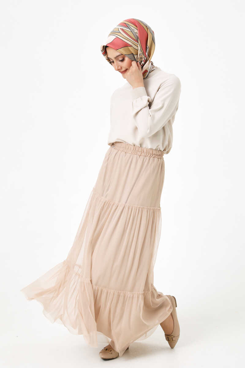 Tam Astarlı Tül Etek, Tesettür Giyim