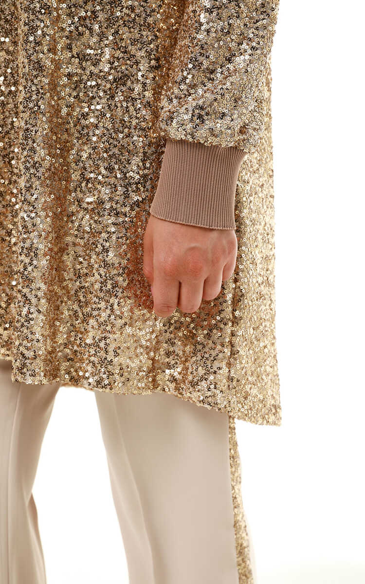 2512427140 Ribanalı Payet Tunik & Pantolon Takım