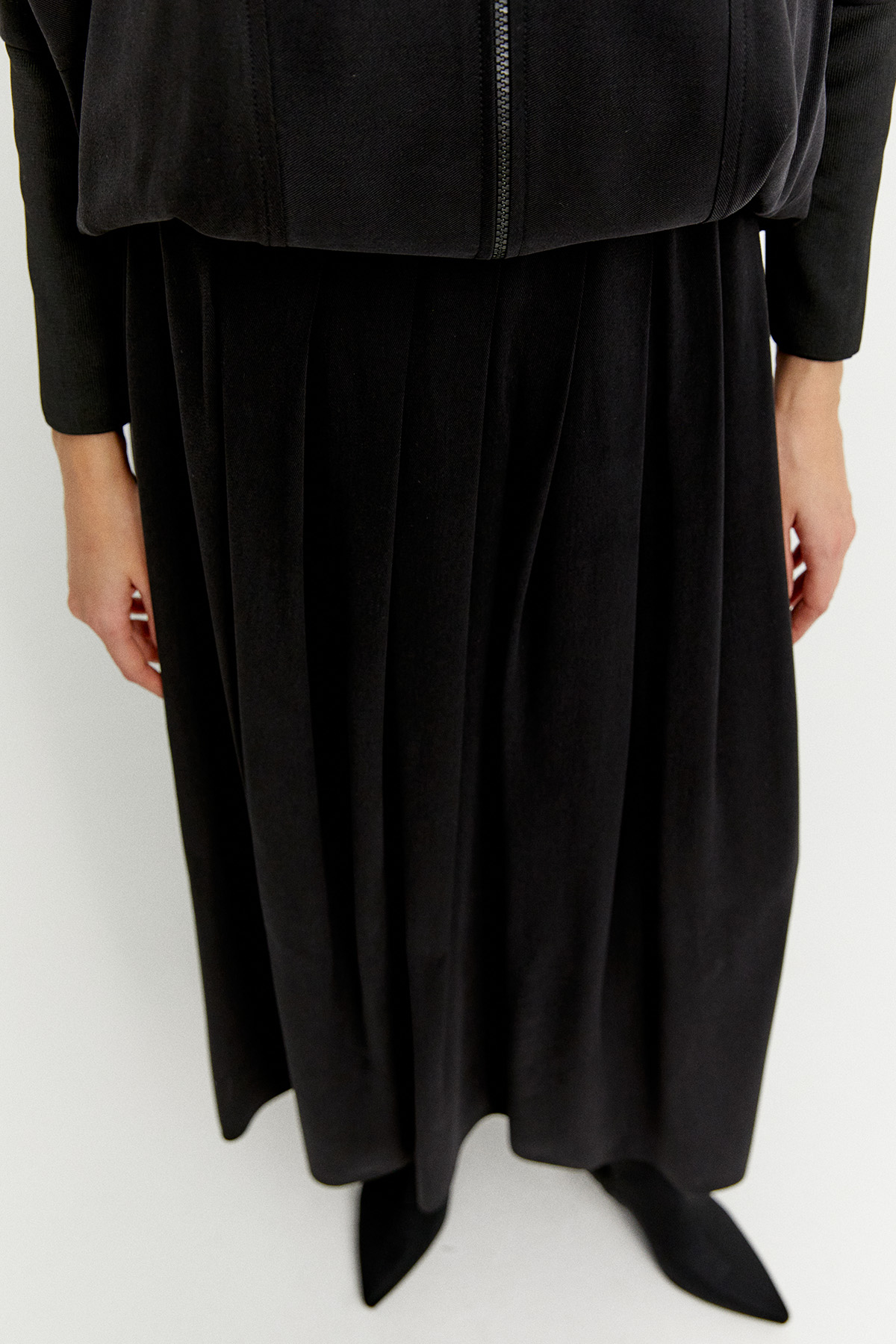 Stoper Detaylı Tunikli Pilikaşe Etek İkili Takım