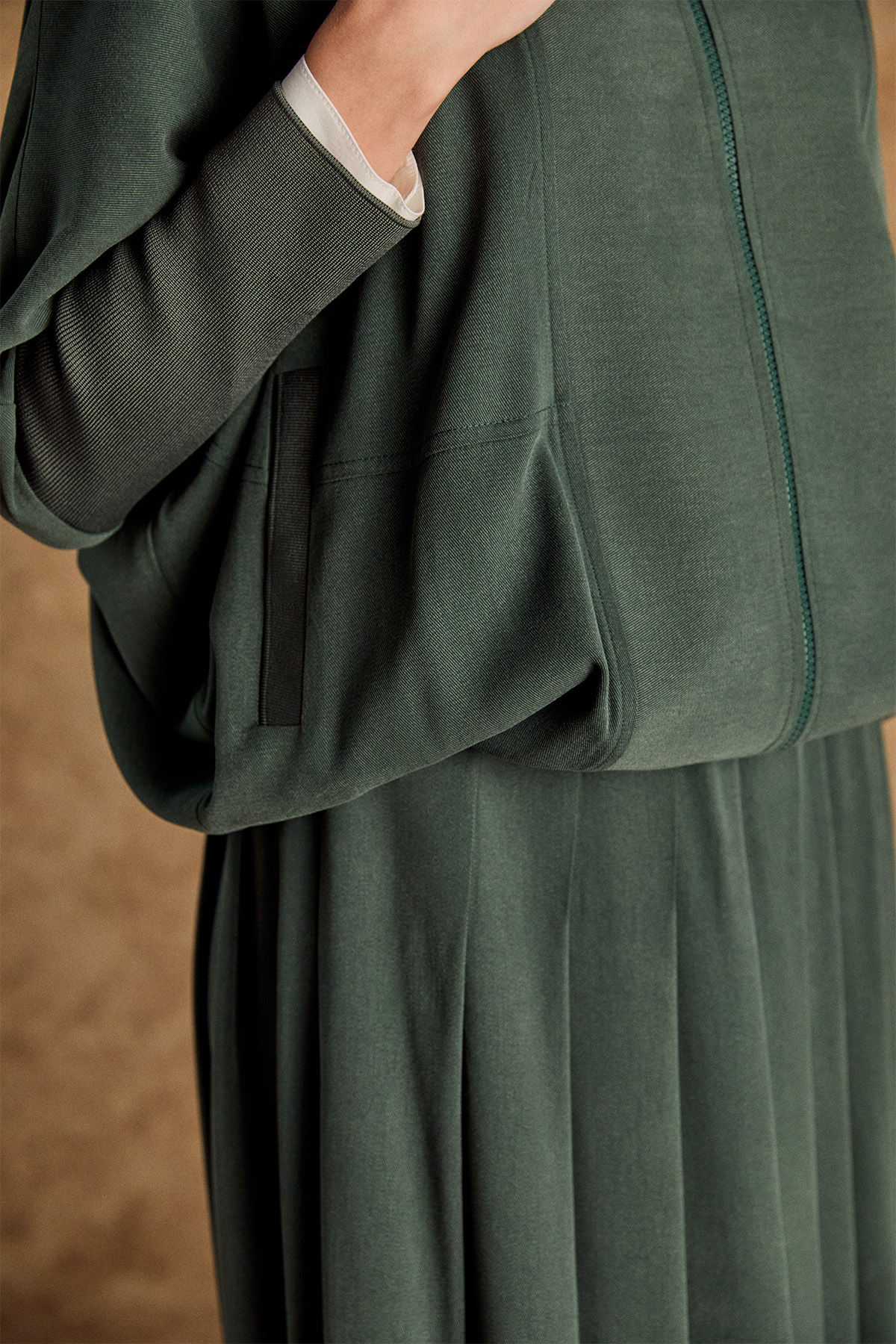 Stoper Detaylı Tunikli Pilikaşe Etek İkili Takım