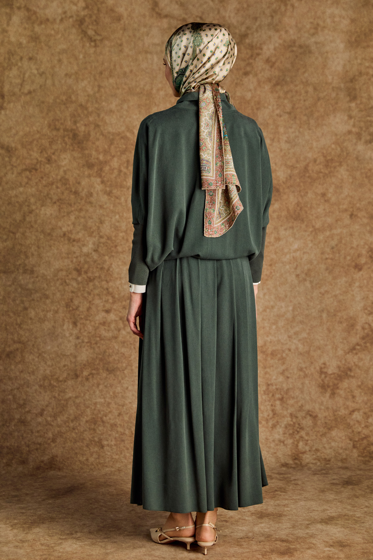 Stoper Detaylı Tunikli Pilikaşe Etek İkili Takım