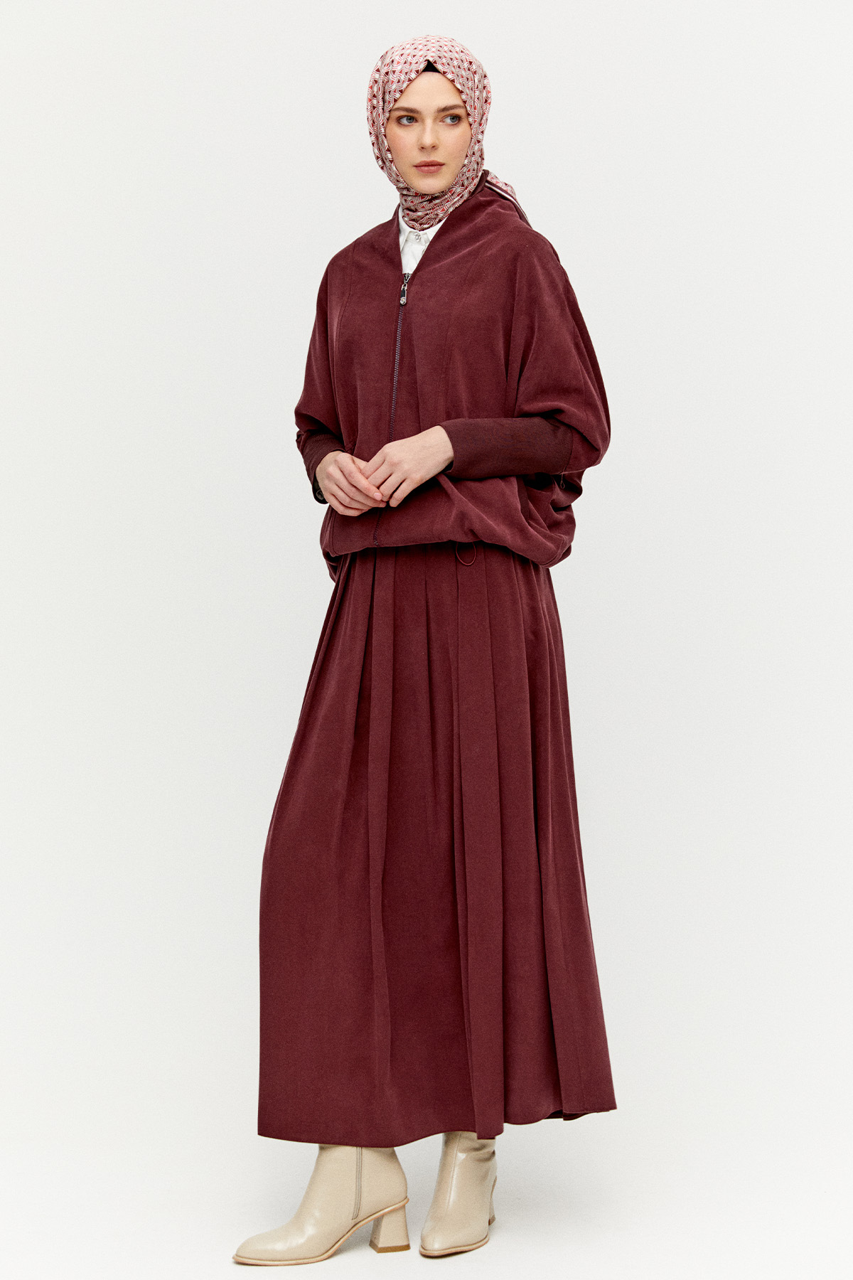 Stoper Detaylı Tunikli Pilikaşe Etek İkili Takım