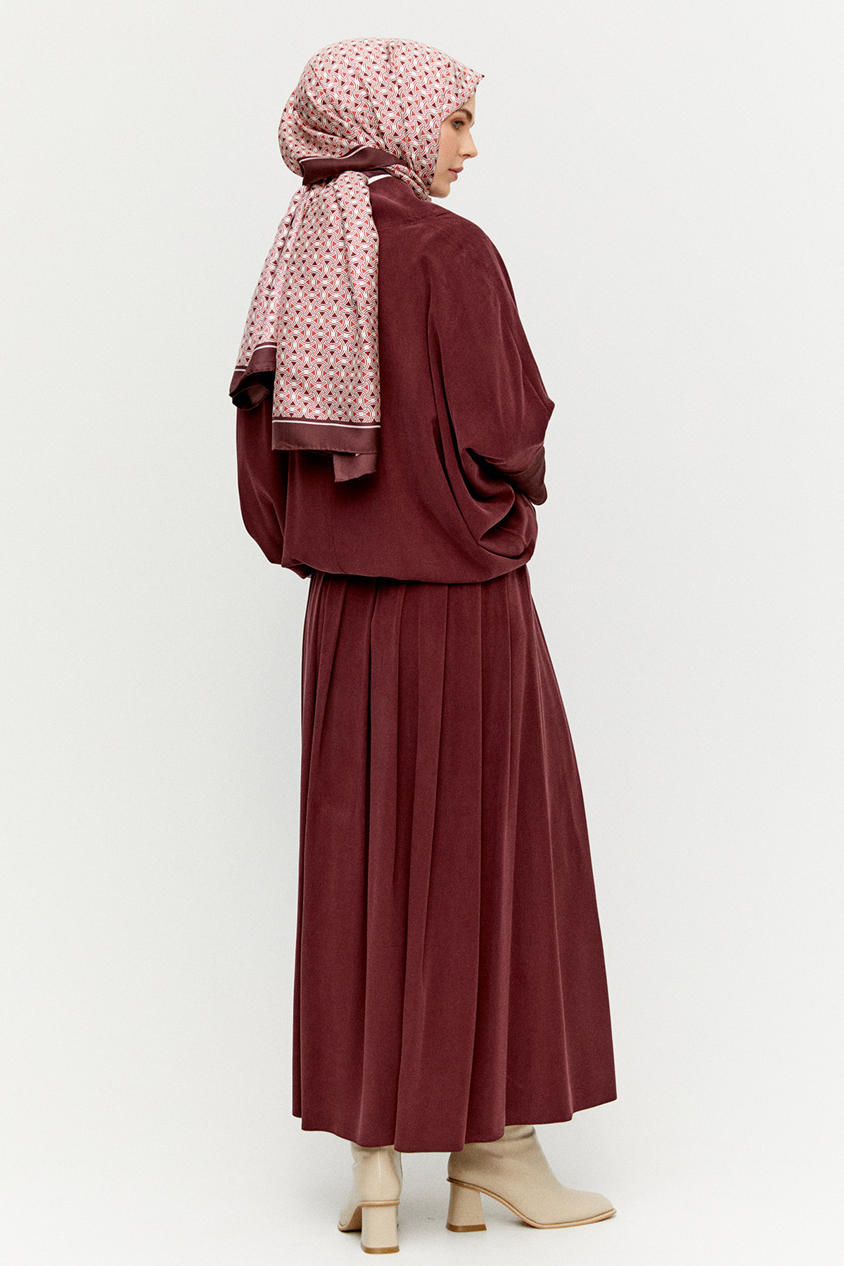 Stoper Detaylı Tunikli Pilikaşe Etek İkili Takım