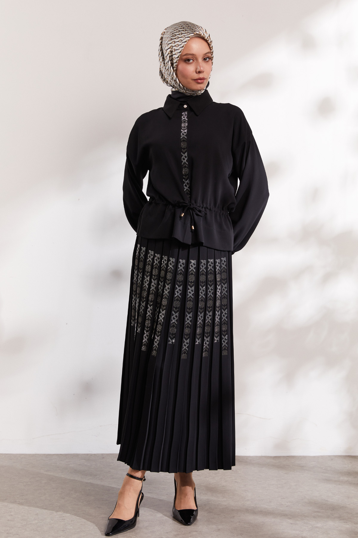 Taş Detaylı Pilisoley Etek, Tesettür Giyim