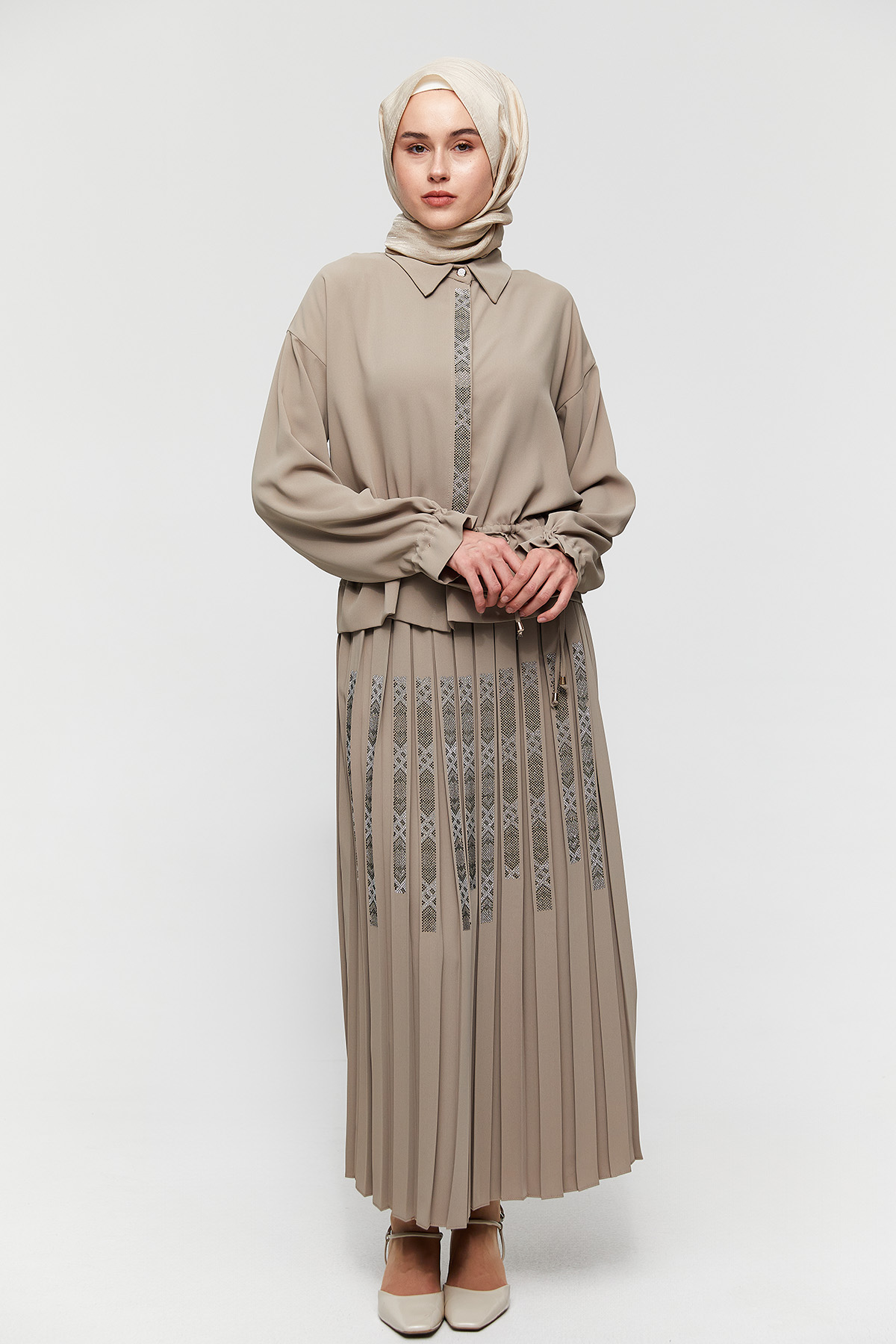 Taş Detaylı Pilisoley Etek, Tesettür Giyim