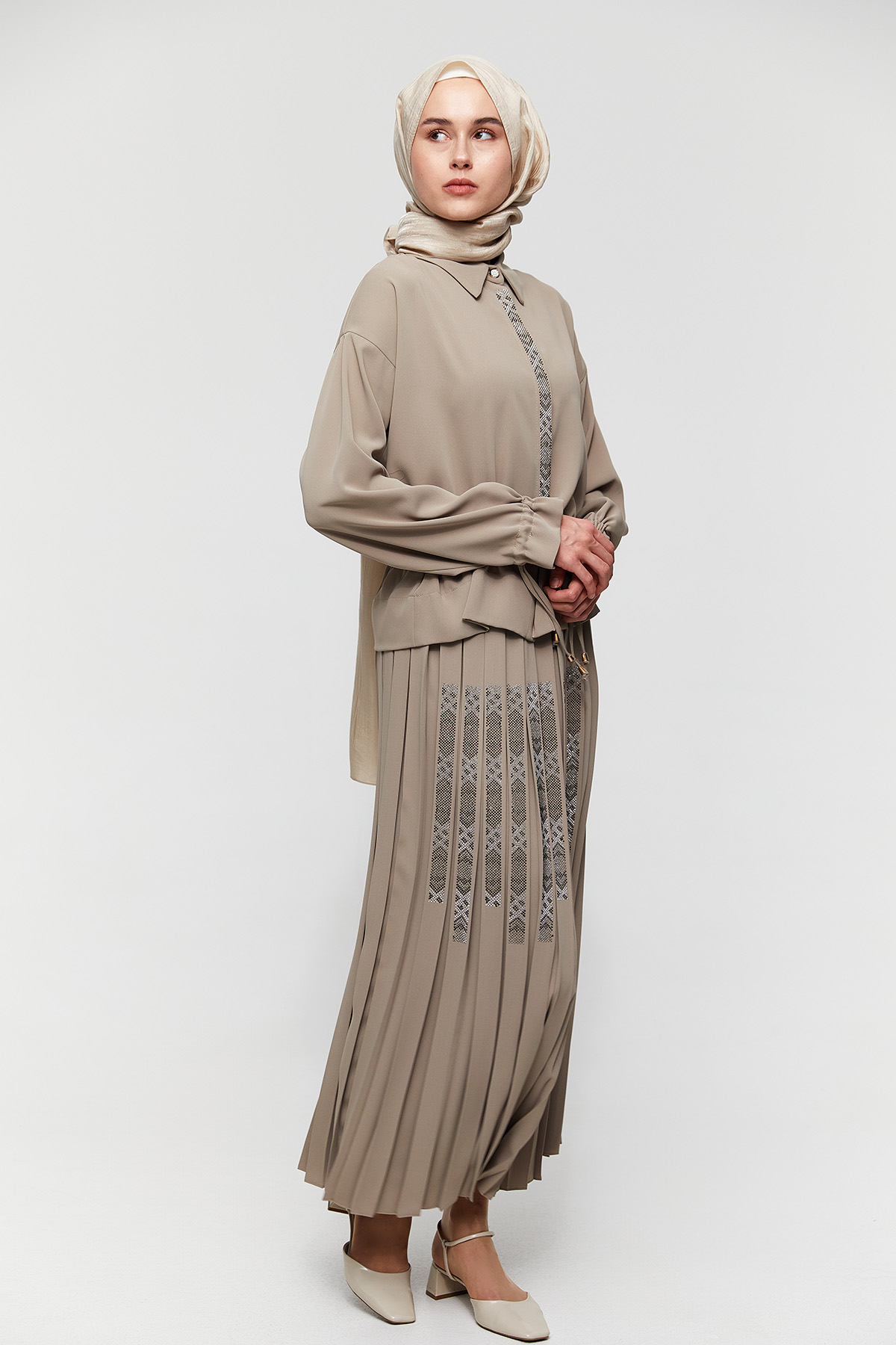 Taş Detaylı Pilisoley Etek, Tesettür Giyim