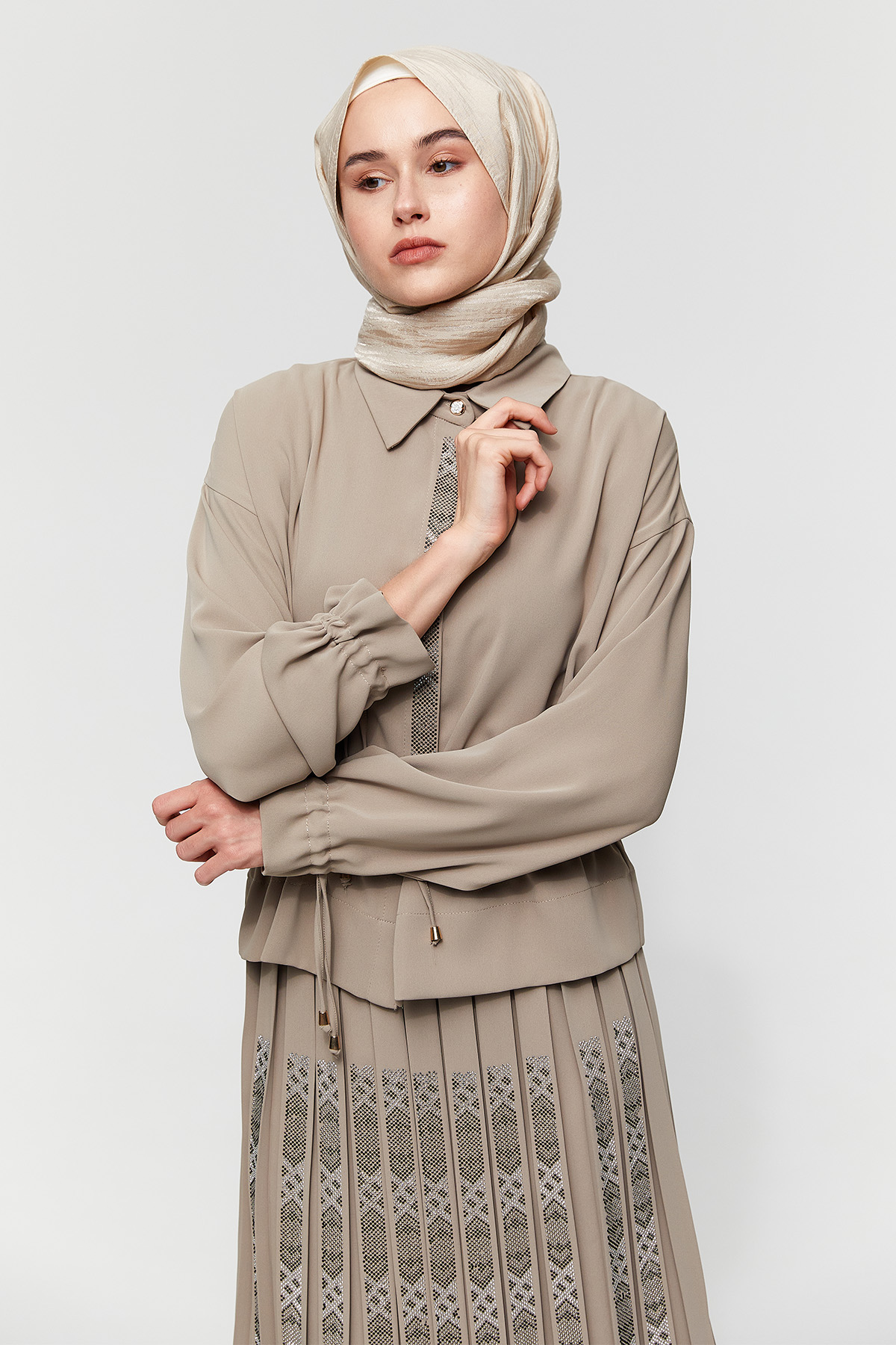 Taş Detaylı Pilisoley Etek, Tesettür Giyim
