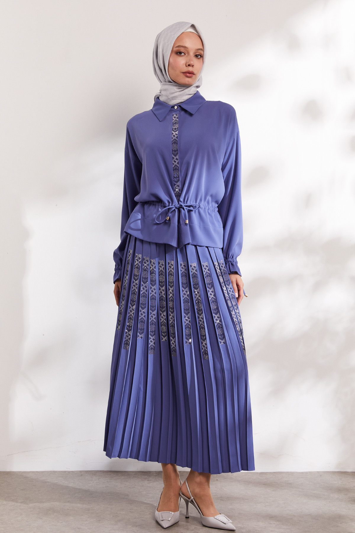 Taş Detaylı Pilisoley Etek, Tesettür Giyim