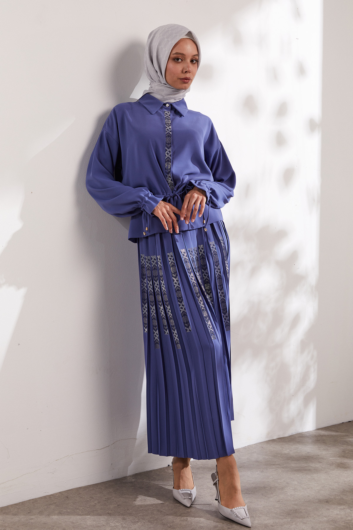 Taş Detaylı Pilisoley Etek, Tesettür Giyim