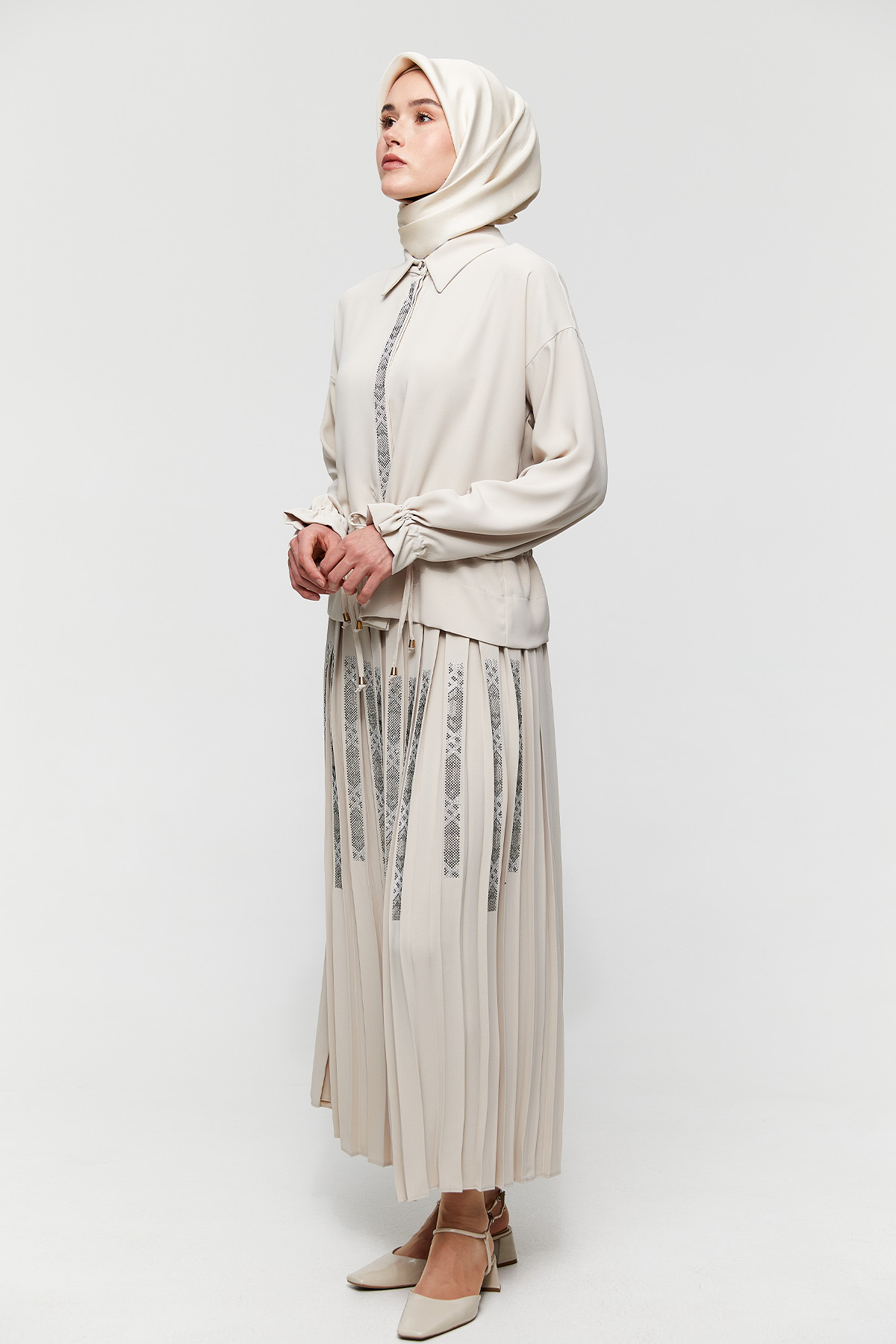 Taş Detaylı Pilisoley Etek, Tesettür Giyim