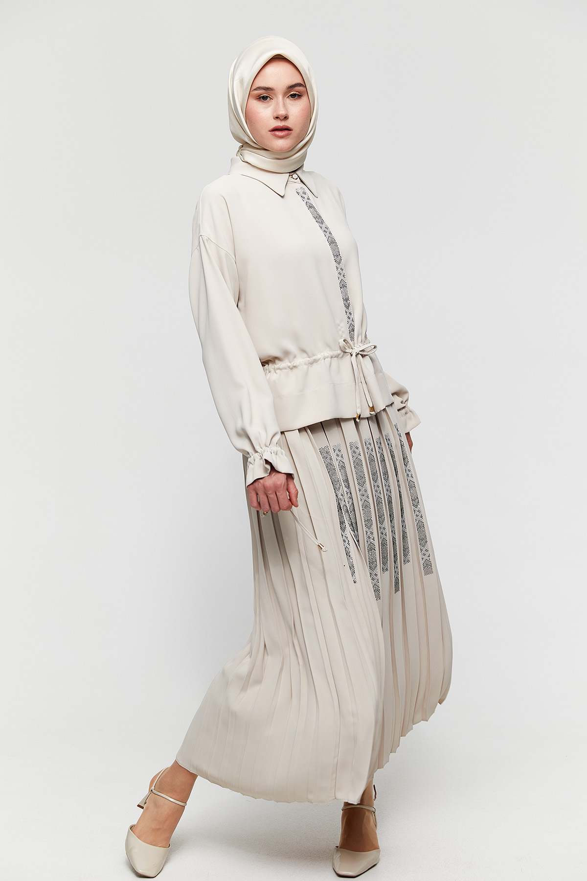 Taş Detaylı Pilisoley Etek, Tesettür Giyim