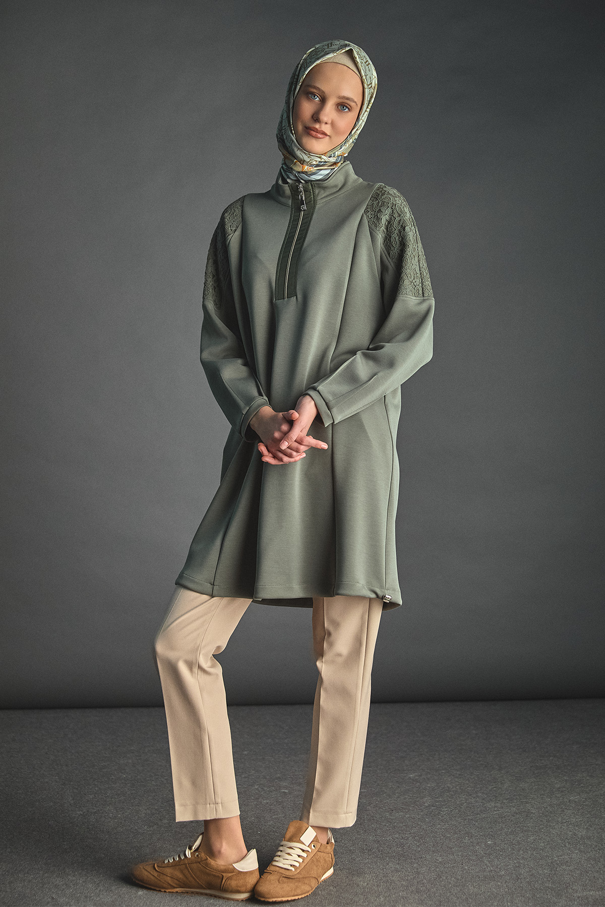 Dantel Mixli Spor Tunik