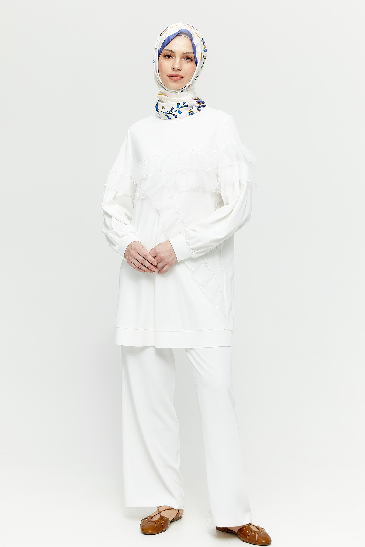 Organze Volanlı Tunik