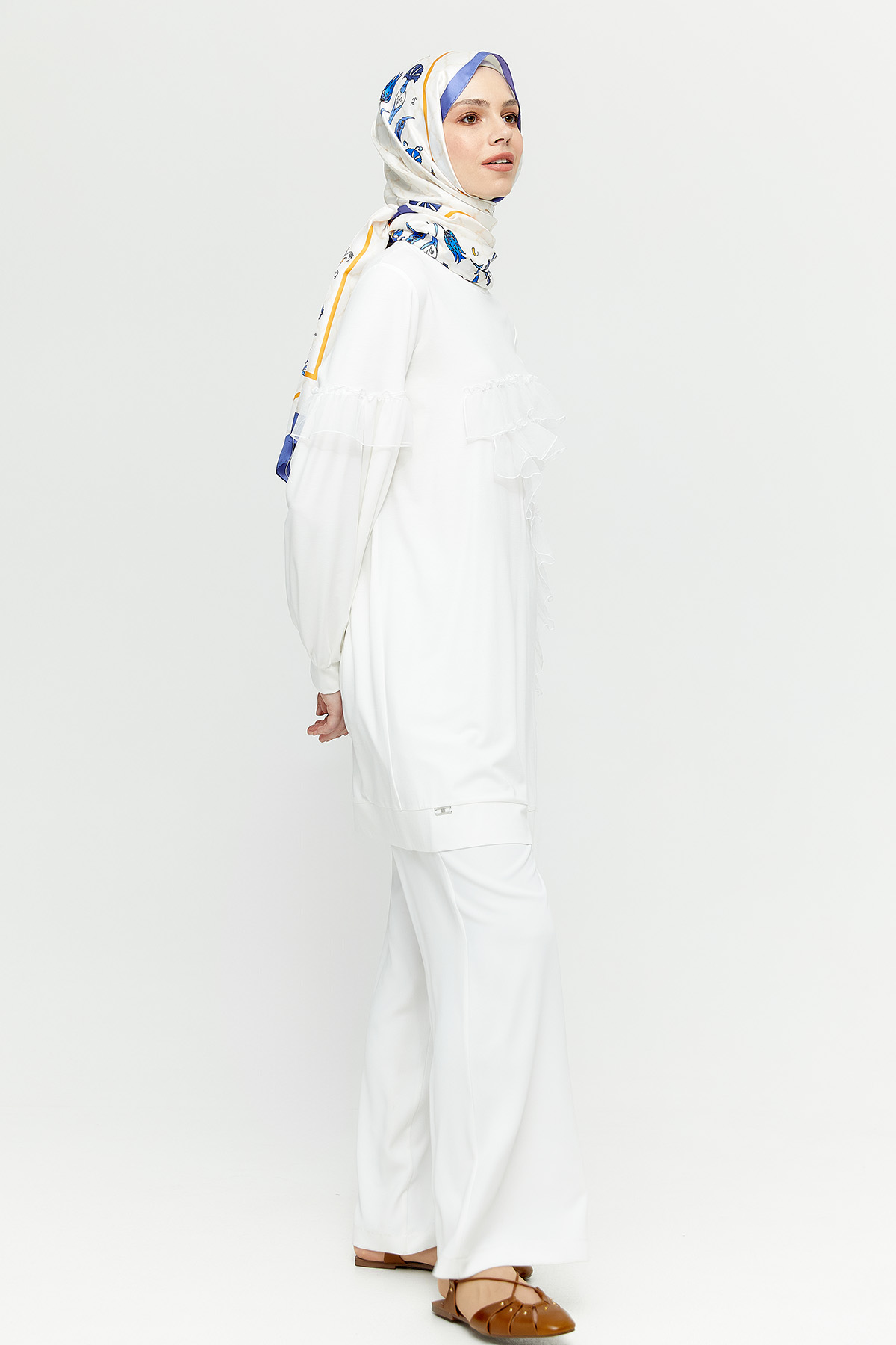 Organze Volanlı Tunik